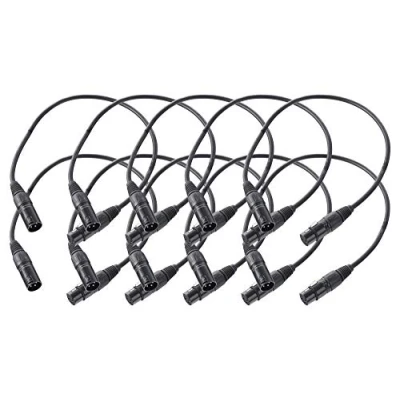 Afbeelding van set van 10 Pronomic Stage microfoonkabel XLR 0,5 m zwart