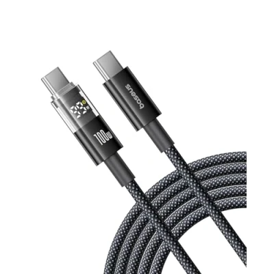 Afbeelding van Baseus USB C kabel met Digitaal Display, 100 W Type naar Snellaadkabel 480 mbps, Gevlochten Draad, Compatibel iPhone16/16Pro/16Pro Max/15, Samsung S24U, Macbook, Surface Laptop, 2m