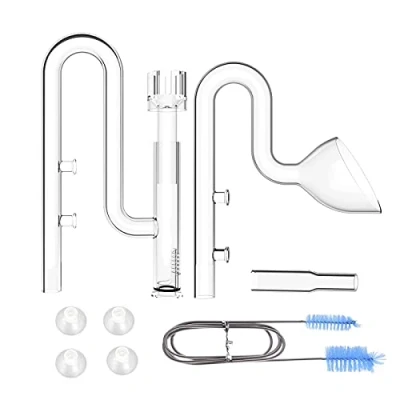 Afbeelding van FZONE Aquariumglas Mini Skimmer Lelie Infow en Uitstroom Sets voor Nano Tanks Filter Pijpen (13in13out)