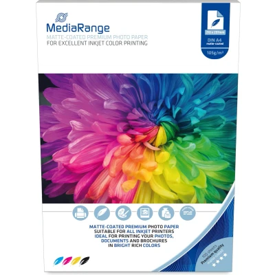 Afbeelding van MediaRange DIN A4 fotopapier voor inkjetprinters mat gecoat, 105 g