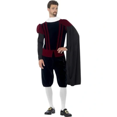 Afbeelding van Smiffy&#039;s Middeleeuwen &amp; Renaissance Kostuum Hoogheid Tudor Man Rood, Zwart Large Carnavalskleding Verkleedkleding