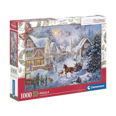 Afbeelding van Clementoni 81504 Jigsaw Collection Getting Ready for Christmas 1000 stukjes puzzel voor volwassenen 14 99 jaar, cadeau mannen/vrouwen, gemaakt in Italië, meerkleurig