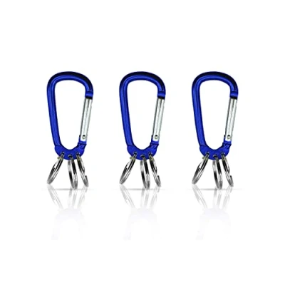 Afbeelding van Holesto® Set van 3 sleutelhangers Sleutelhanger met Karabijnhaak ringen afneembare om uw sleutels te organiseren Blauw (3 stuks)
