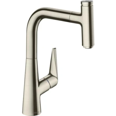 Afbeelding van Hansgrohe talis select s 1 gats keukenkraan 220 m uittrekbare handdouche 150 draaibare uitloop rvs look