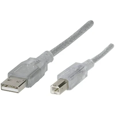 Afbeelding van Renkforce USB kabel 2.0 A stekker, B stekker 1.80 m Transparant RF 4538144