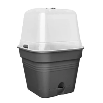 Afbeelding van Green basics kweekpot vierk. allin1 30cm living black elho