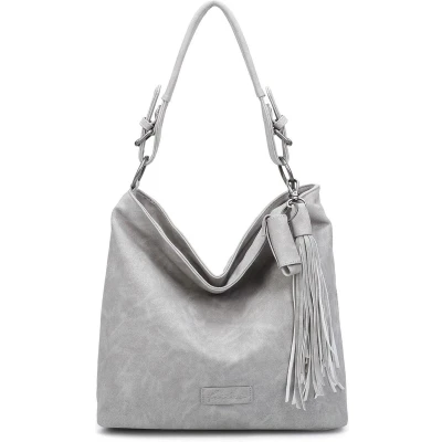 Afbeelding van Fritzi aus Preussen Dames Lipstick02 Jakx Grey Hobo Handtas, Grijs