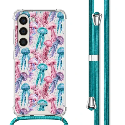 Afbeelding van Samsung Galaxy S23 Hoesje Kunststof iMoshion Softcase/Koordhoesje/Backcover Jellyfish Watercolor Telefoonhoesje