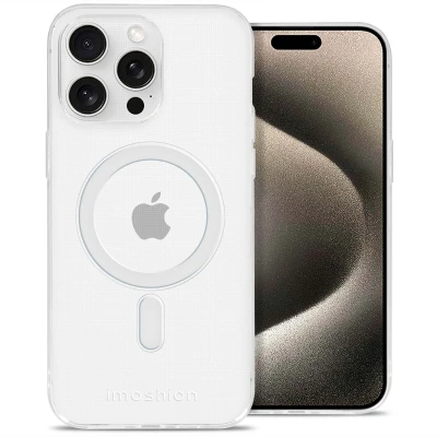 Afbeelding van Apple iPhone 15 Pro Max MagSafe Hoesje Siliconen en TPU (zacht) iMoshion Softcase/Backcover Transparant Telefoonhoesje