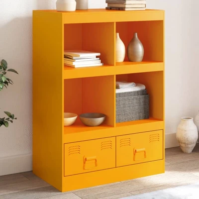 Afbeelding van Hoge kast 67x39x95 cm staal mosterdgeel