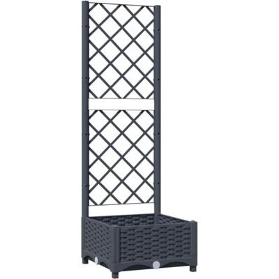 Afbeelding van vidaXL Plantenbak met latwerk 40x40x121,5 cm polypropeen