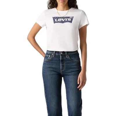Afbeelding van Levi&#039;s dames T shirt The Perfect Tee, Maya Fuzzy Dot Bw Fi, M