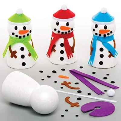 Afbeelding van Baker Ross AT190 sneeuwpop knutselset kinderen (4 stuks) kerstknutselset, gesorteerd