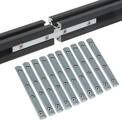 Afbeelding van Befenybay 10 STKS Rechte Lijn Binnen Connector Joint Beugel Lengte 3.9 Inch met M5 Schroeven voor 6mm T Slot Aluminium Extrusie Profiel 2020 Serie