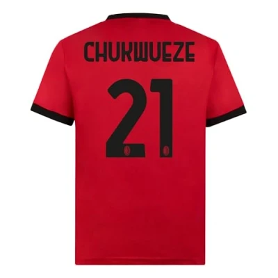 Afbeelding van ac milan Chukwueze #21 Spa shirt, replica stadion, seizoen 2023/24, personaliseerbaar, uniseks, volwassenen