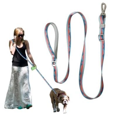 Afbeelding van CZAYEFNH Verstelbare Handsfree Hondenlijn Zware Honden Heuplijn voor Wandelen en Hardlopen, met Zacht Gevoerde Handgreep Metalen Klem, Speciaal Medium Grote