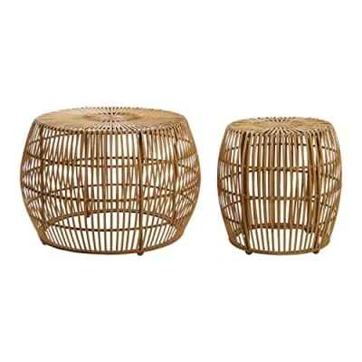 Afbeelding van Dkd Home Decor Set Van 2 Tafels Lichtbruin 70 X 50 Cm