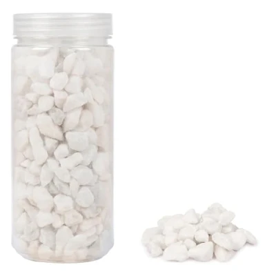 Afbeelding van HEKU Grote decoratieve stenen (9 13 mm) in wit, ca. 750 g, veelzijdig inzetbaar, praktisch verpakt, ideaal voor decoratie en knutselprojecten