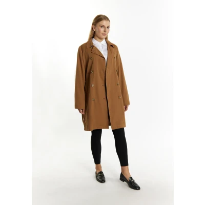 Afbeelding van DREIMASTER Klassik Dames Overgangs Trenchcoat XL / Zand 50% Polyester 40% Katoen 10% Nylon