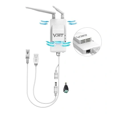 Afbeelding van VONETS VAP11S 5G Industriële 5GHz WiFi Bridge Repeater met ethernet splitter, RJ45 1 stekker naar 2 aansluitingen LAN Cat5 kabelsplitter exclusieve ventilator