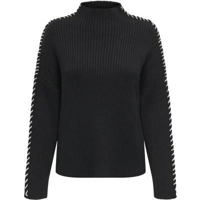 Afbeelding van Only Onlqueenie Ls Contrast High Neck Pr 15330680 Zwart antraciet 1 Dames The Stone