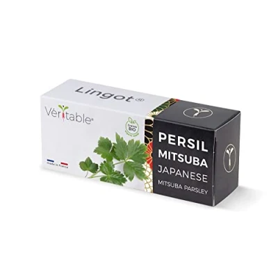 Afbeelding van Lingot® Japanse Mitsuba biologische peterselie compatibel met echte binnenmoestuin en Exky® kant klare navulverpakking substraat geïntegreerde zaden