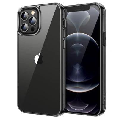 Afbeelding van JETech Case voor iPhone 12 Pro Max 6,7 inch, Schokbestendige Bumper Hoesje, Anti Krassen Clear Terug (Zwart)
