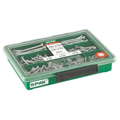 Afbeelding van SPAX assortiment klein, schroevenset met 7 afmetingen, 245 stuks, verzonken kop, T STAR plus, WIROX 4000001991159