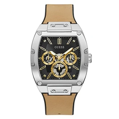 Afbeelding van Guess US Heren Zilver Tone en Zwart Multifunctioneel Horloge, één, Zwart, ONE, GW0202G3 AMZUK