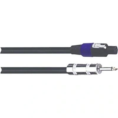 Afbeelding van Luidsprekerkabel 15M 2 x 6,35 JACK MONO STEKKERS. Voor de aansluiting van een luidsprekerbox op versterker. Metalen pluggen met veer en 2x1,5mm² kabel.