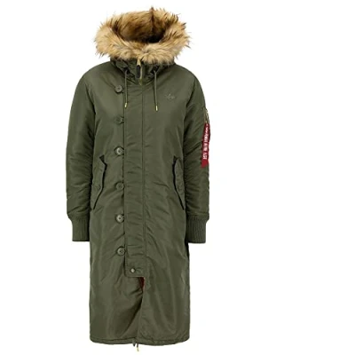 Afbeelding van Alpha Industries LONG Fishtail Parka, Dames, Maat: Medium, Sage green