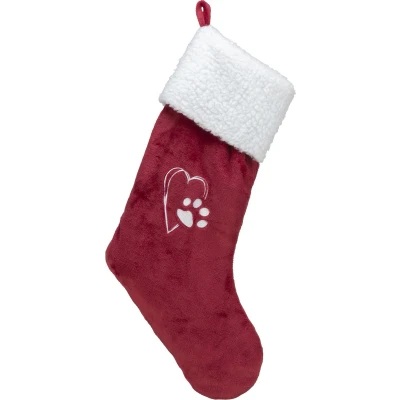 Afbeelding van Trixie Xmas Kerstsok Pluche Rood / Wit