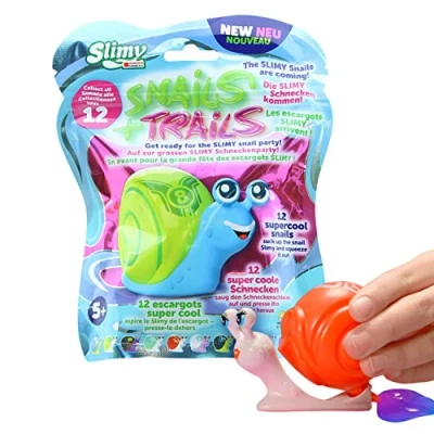 Afbeelding van Slimy Snails + trails, 90 g extra glibberig origineel Slime in grappige slakken, speelplezier voor kinderen met slijm om te spelen, verzamelen en ruilen (speelgoed vanaf 3 jaar)