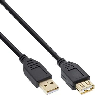Afbeelding van USB naar verlengkabel USB2.0 tot 0,5A / zwart 10 meter