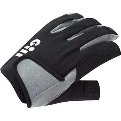 Afbeelding van Gill Deckhand Zeilhandschoenen lange vinger met zichtbare wijsvinger en duim 50+ UV zonwering waterafstotend, Zwart, XL