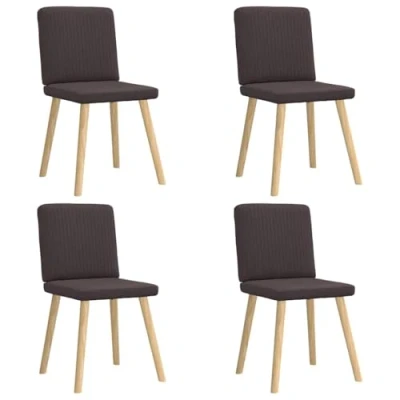Afbeelding van vidaXL Eetkamerstoelen 4 st stof donkerbruin