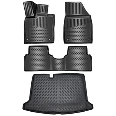 Afbeelding van ELMASLINE 3D rubberen matten &amp; kofferbakmatset voor VW ID.3 2020, past niet in variabele laadvloeren. ID3, ID 3