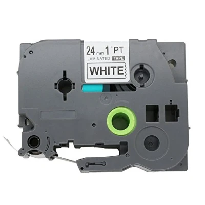 Afbeelding van BROVACS 1 pak zwart op wit extra sterkte zelfklevende labeltape compatibel voor Brother P Touch TZ S251 TZe 24mm inch OPA1225