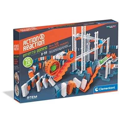 Afbeelding van Clementoni Action &amp; Reaction effect, domino kbaan voor kinderen, Marble Run, wetenschappelijk spel 8 jaar, uitbreidingsset (Italiaanse versie) Made in Italy, meerkleurig, 19261