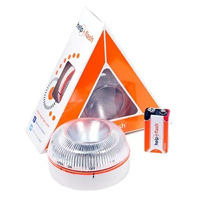 Afbeelding van HELP FLASH AUTO NOME noodlamp, V16 signaal voor gevaar en zaklamp, goedgekeurd, DGT standaard, V16, met magnetische basis, automatische activering, gemaakt in Spanje