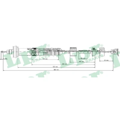 Afbeelding van LPR C0028C Koppelingskabel Met automatische bijstelling CITROЁN: Xsara Picasso (N68) 1.6, 1.8 16V, 2.0 HDi, 1.6 16V