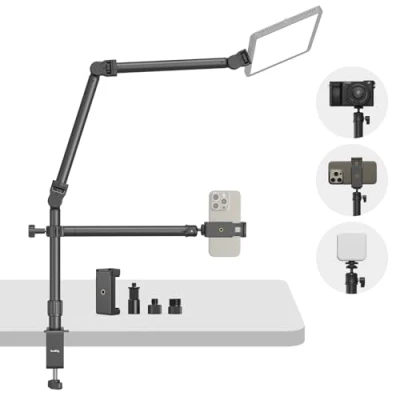 Afbeelding van SMALLRIG Live Desktop Camera Bracket, Overhead Desk Mount Stand met Flexibele Afneembare Arm 360 Kogelkop, Tafelblad C klem voor Fotografie Videografie Stream 4456