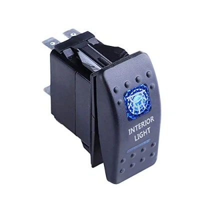 Afbeelding van Mintice 12V 20A Tuimelschakelaar Blauw LED licht Schakelaar AAN/UIT Wipschakelaar Bediening Drukschakelaar Auto Vrachtwagen Boot Dashboard 5Pin Waterdichte Interior Light