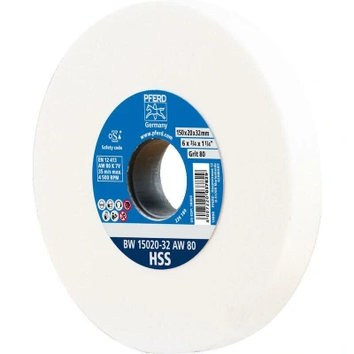 Afbeelding van PFERD slijpschijf HSS, 150 x 20 32 mm, A80, 39009699, middelharde voor het slijpen van HSS boren, met verloophulzen (25/20/16 mm)