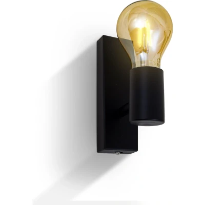 Afbeelding van B.K.Licht wandlamp voor binnen industriele zwarte metalen netstroom met 1 lichtpunt draaibar wandspots E27 fitting excl. lichtbron