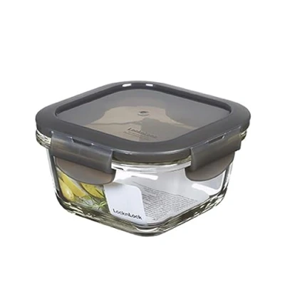 Afbeelding van LocknLock oven Glas Vershouddoos met deksel 300 ml, 120 x 65 mm, vierkant, koelkast , vries en vaatwasmachinebestendig, borosilicaatglas tot 400 C magnetronbestendig