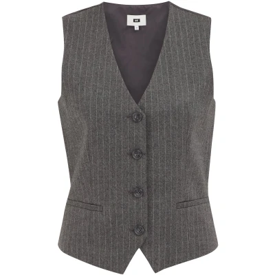 Afbeelding van WE Fashion gilet met krijtstreep grijs