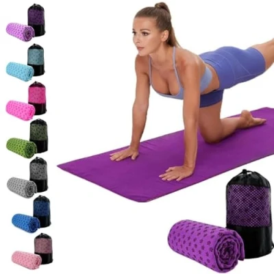 Afbeelding van Oaygat Yogamat Handdoek 24 &quot;x 72&quot; Antislip Hot Yoga Mat Sneldrogende Deken met Grip Dots Doek Ademend Fitness Super Zachte Zweet Microfiber Draagtas