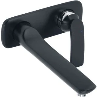 Afbeelding van Kludi balance afbouwdeel voor 2 gats inbouw wandkraan met uitloop 23 5cm mat zwart 522478775