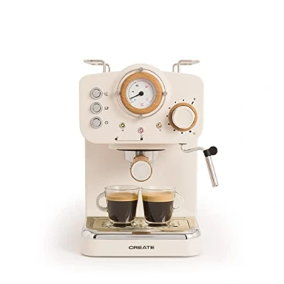 Afbeelding van CREATE Express Koffiemachine Gemalen koffie Espresso Cappuchino Machiato Americano THERA RETRO